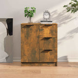 Vidaxl dressoir 60x30x70 cm bewerkt hout gerookt eikenkleurig