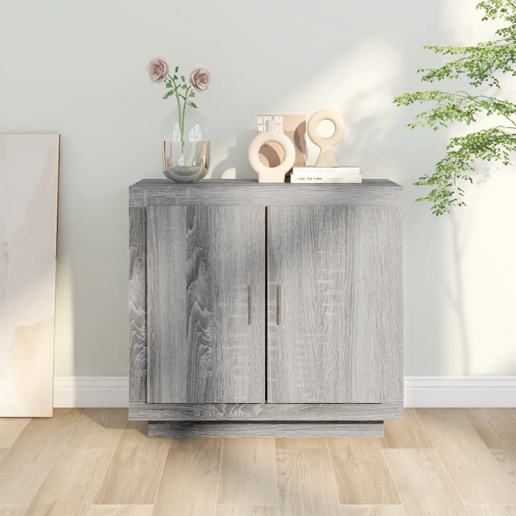 Vidaxl dressoir 80x40x75 cm bewerkt hout grijs sonoma eikenkleurig