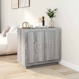 Vidaxl dressoir 80x40x75 cm bewerkt hout grijs sonoma eikenkleurig