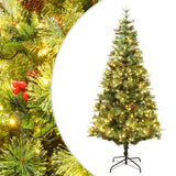 Albero di Natale Vidaxl con coni a LED e pini 225 cm PVC e PE Green