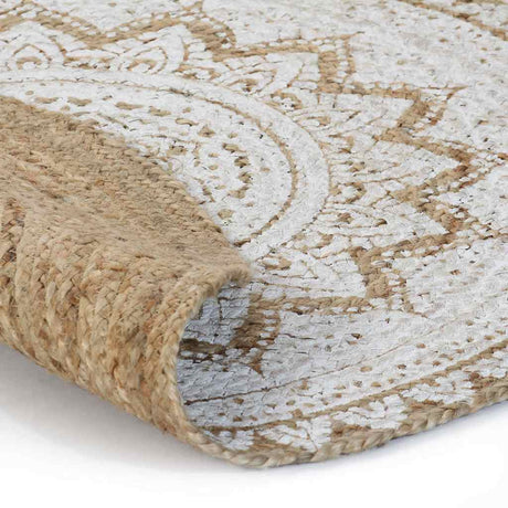 VIDAXL -Teppich mit dem Druck um 210 cm geflochtene Jute