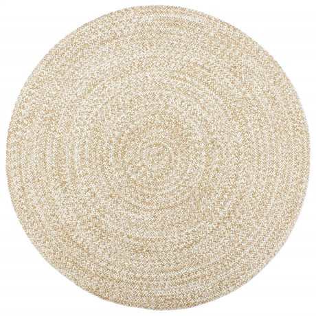 Vidaxl Teppich handgefertigt 240 cm Jute Weiß und Braun