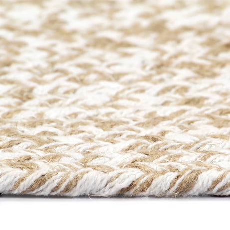Vidaxl Teppich handgefertigt 240 cm Jute Weiß und Braun