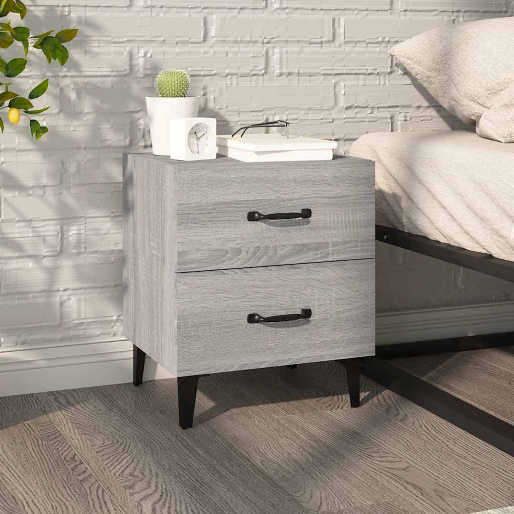 Vidaxl nachtkastje 40x35x47,5 cm grijs sonoma eikenkleurig