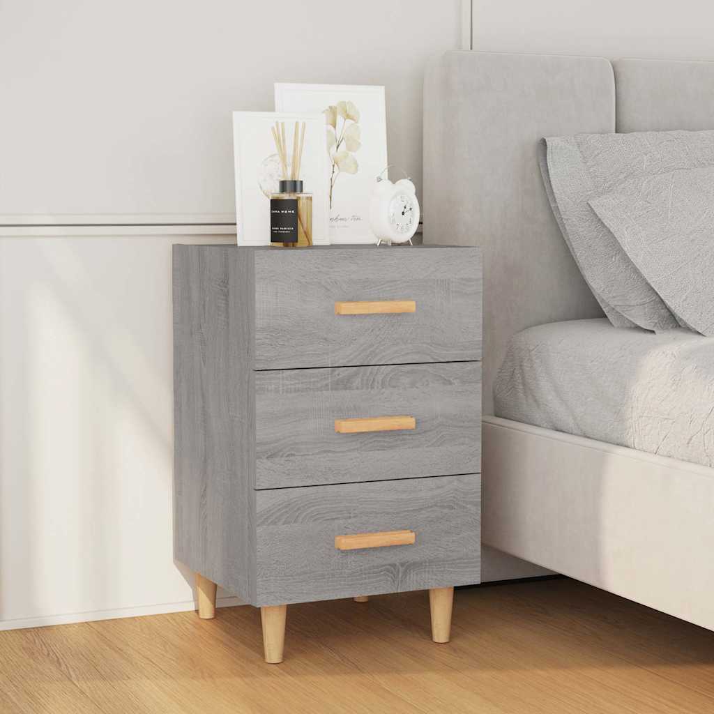 Vidaxl nachtkastje 40x40x66 cm bewerkt hout grijs sonoma eikenkleurig