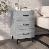 Vidaxl nachtkastje 40x40x66 cm bewerkt hout grijs sonoma eikenkleurig