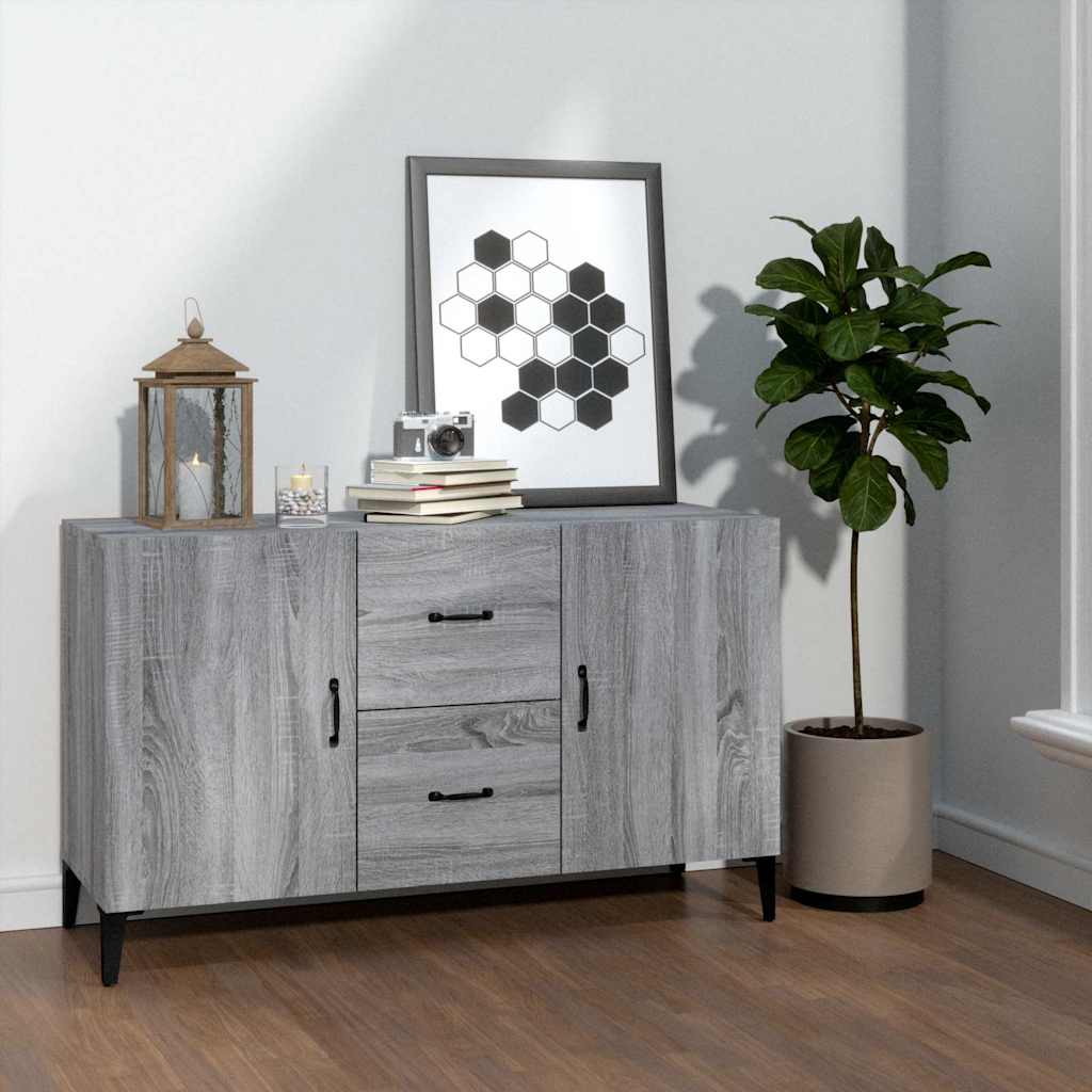 Vidaxl dressoir 100x36x60 cm bewerkt hout grijs sonoma eikenkleurig