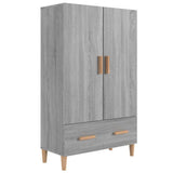Vidaxl hoge kast 70x31x115 cm bewerkt hout grijs sonoma eikenkleurig