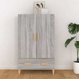 Vidaxl hoge kast 70x31x115 cm bewerkt hout grijs sonoma eikenkleurig