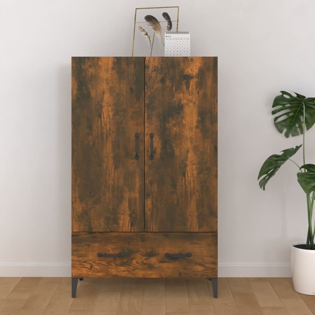 Vidaxl hoge kast 70x31x115 cm bewerkt hout gerookt eikenkleurig