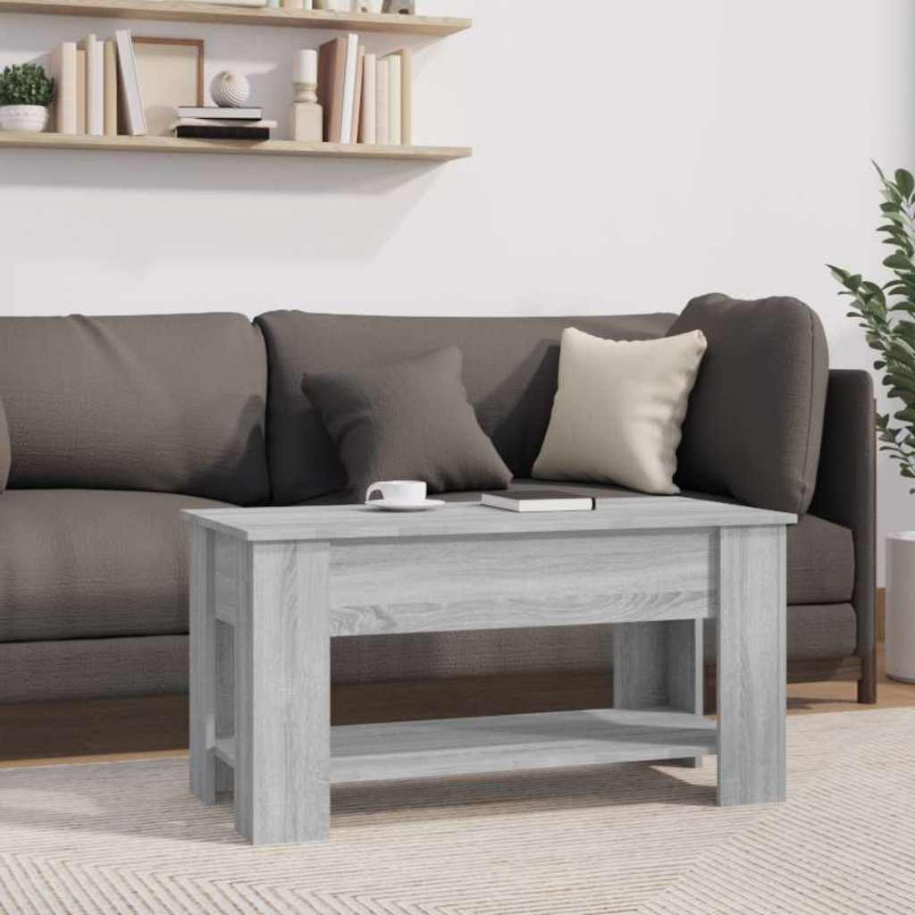 Vidaxl salontafel 101x49x52 cm bewerkt hout grijs sonoma eikenkleurig
