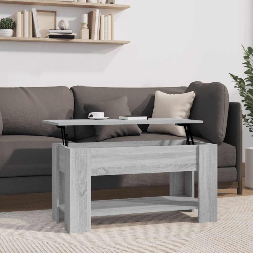 Vidaxl salontafel 101x49x52 cm bewerkt hout grijs sonoma eikenkleurig