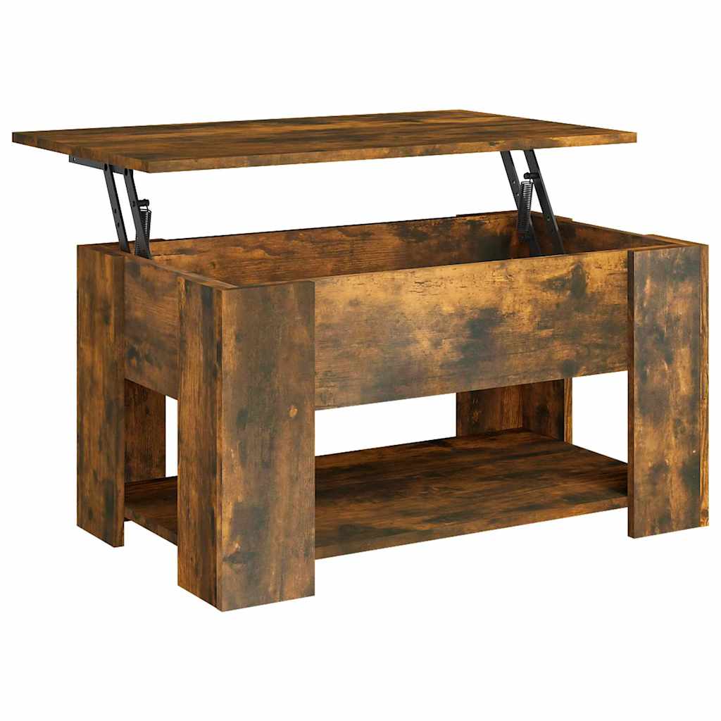 Vidaxl salontafel 79x49x41 cm bewerkt hout gerookt eikenkleurig