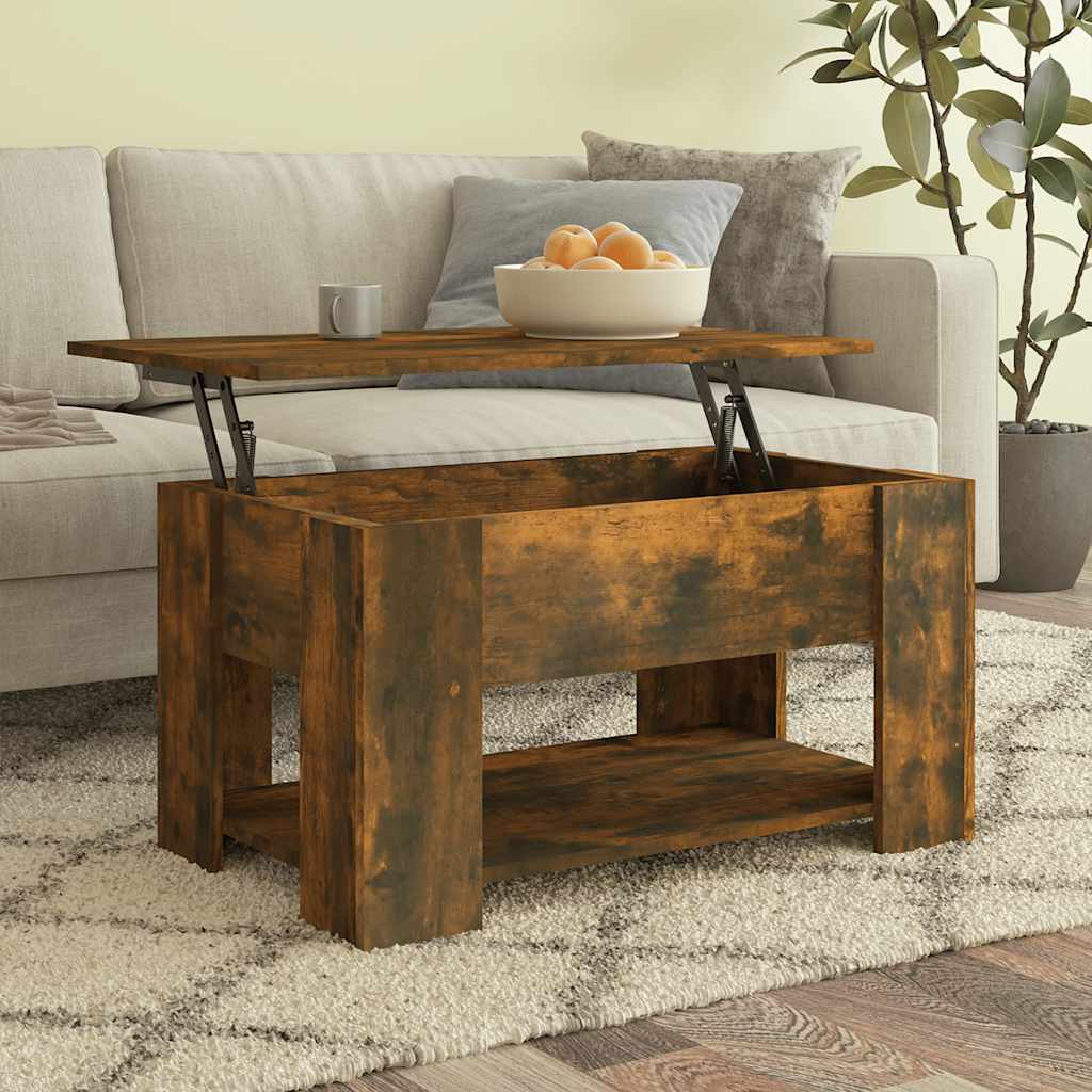 Vidaxl salontafel 79x49x41 cm bewerkt hout gerookt eikenkleurig