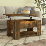 Vidaxl salontafel 79x49x41 cm bewerkt hout gerookt eikenkleurig
