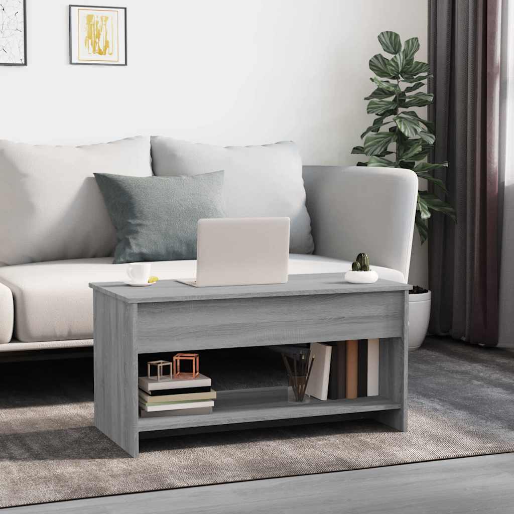 Vidaxl salontafel 102x50x52,5 cm bewerkt hout grijs sonoma eikenkleur