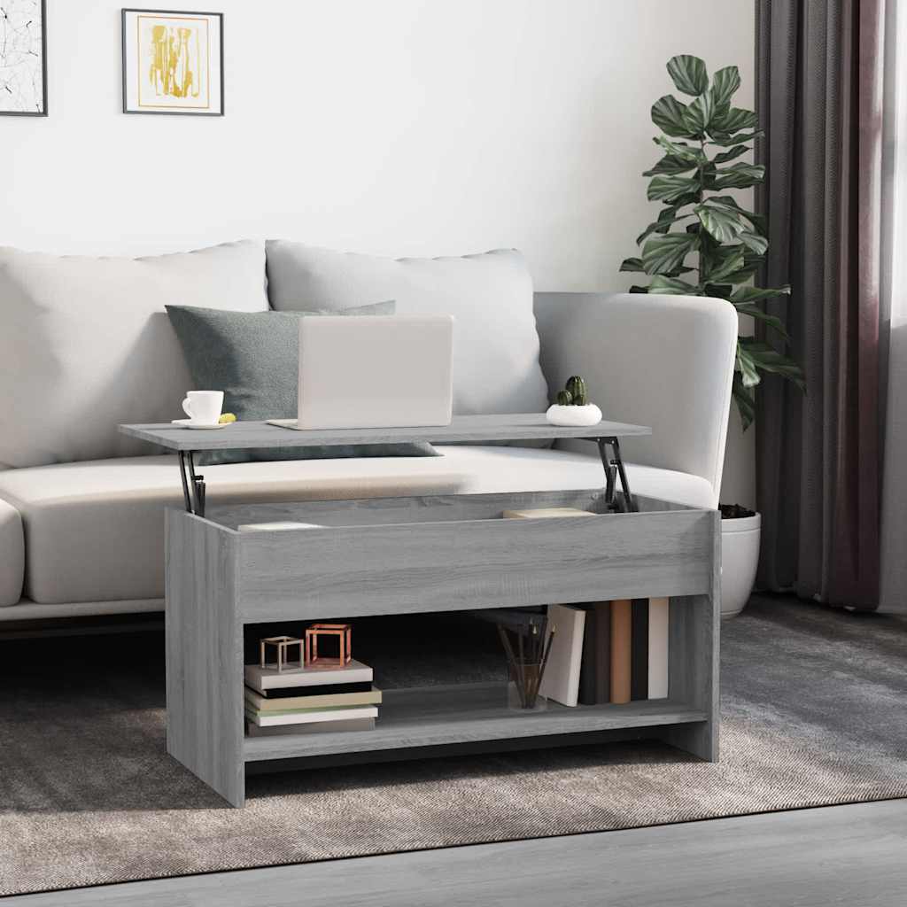 Vidaxl salontafel 102x50x52,5 cm bewerkt hout grijs sonoma eikenkleur