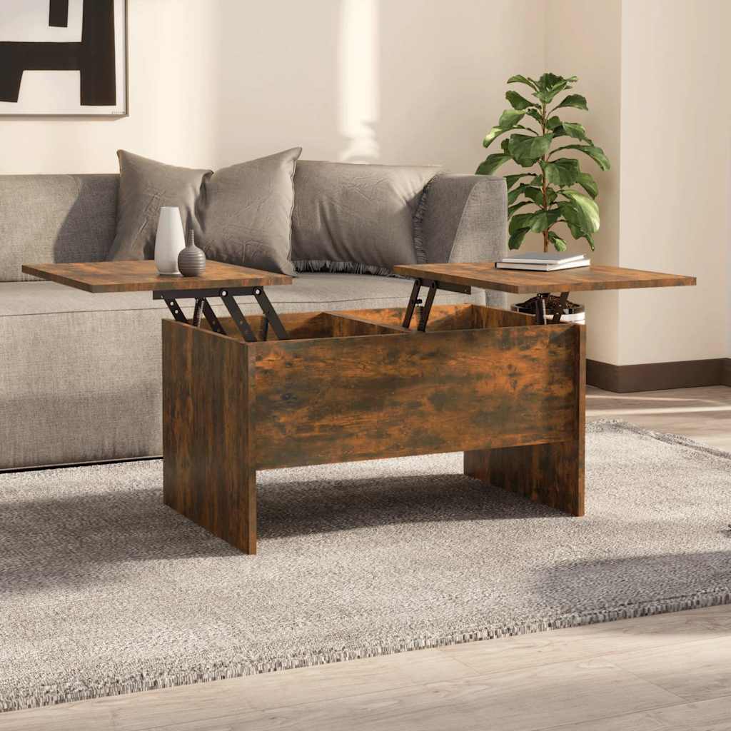 Vidaxl salontafel 80x50x42,5 cm bewerkt hout gerookt eikenkleurig