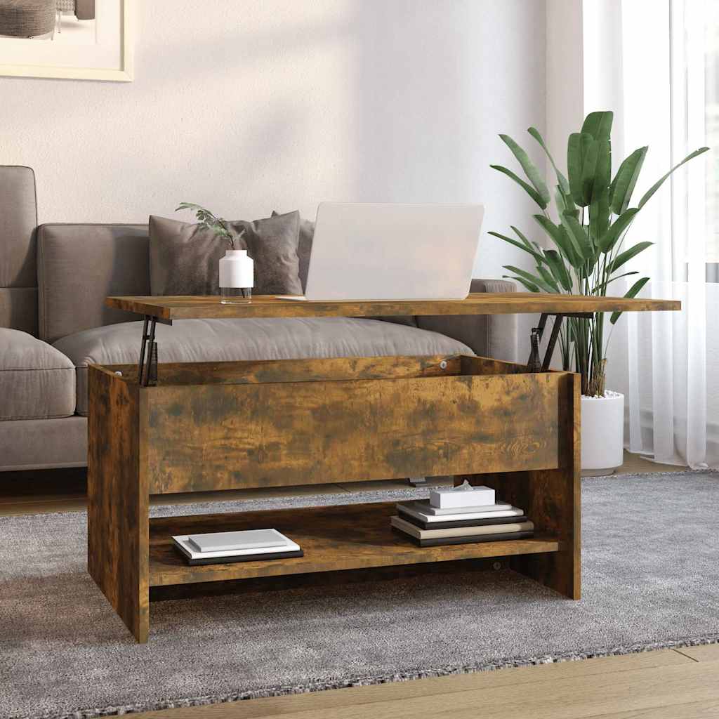 Vidaxl salontafel 80x50x40 cm bewerkt hout gerookt eikenkleurig
