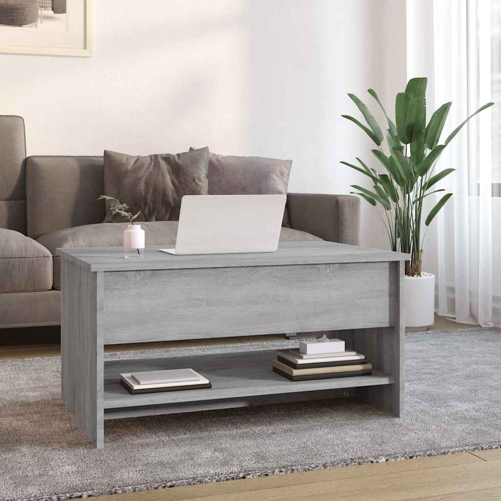 Vidaxl salontafel 80x50x40 cm bewerkt hout grijs sonoma eiken