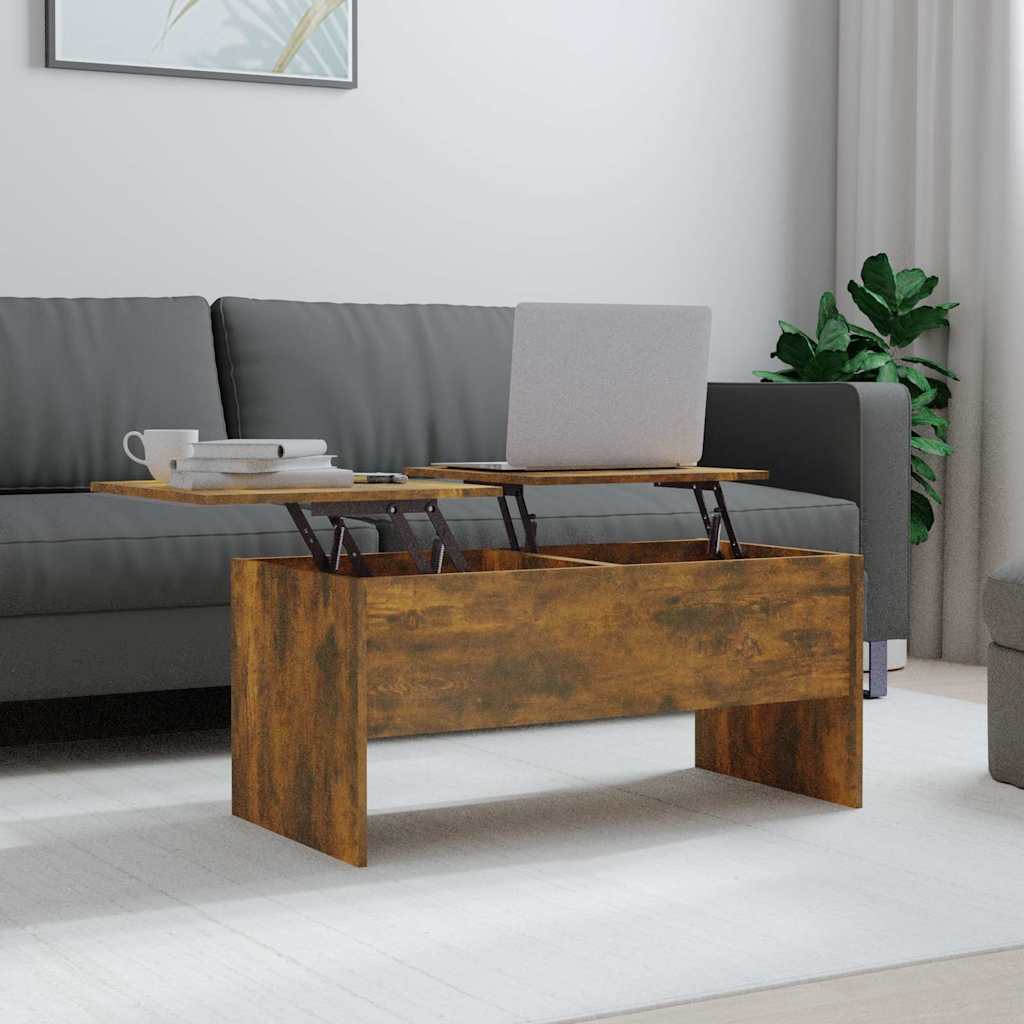 Vidaxl salontafel 102x50,5x46,5 cm bewerkt hout gerookt eikenkleurig