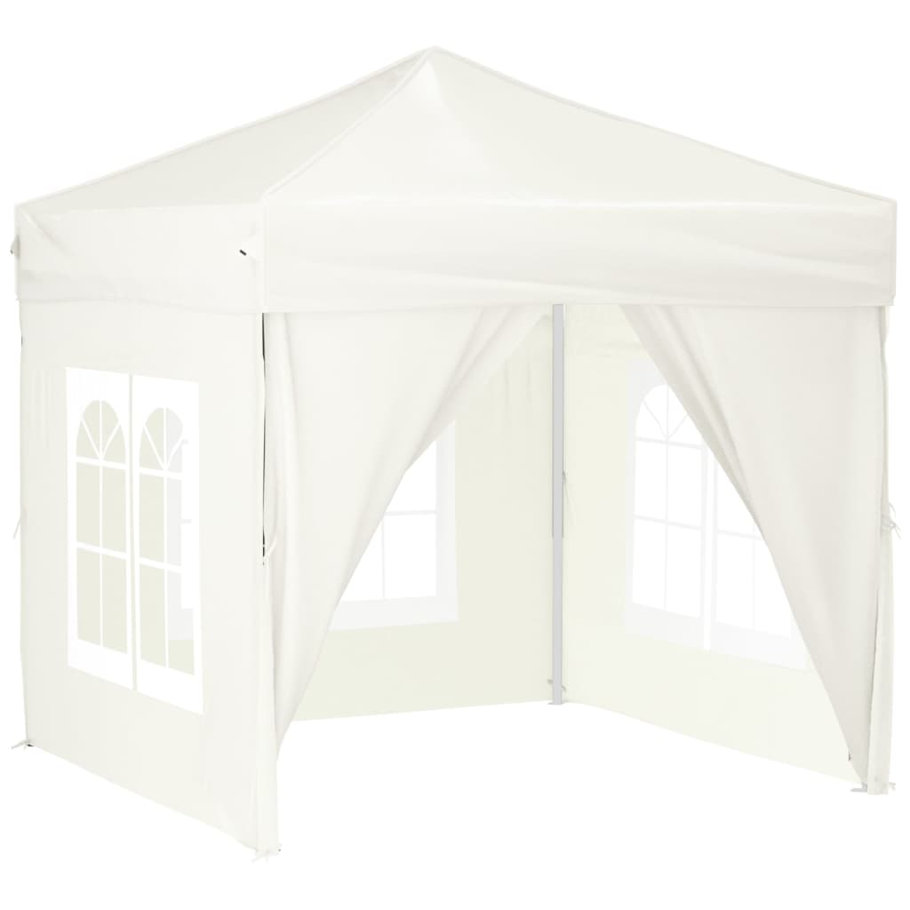 Vidaxl partyTent foldbar med sidoväggar 2x2 m kräm -färgad