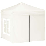 Vidaxl Partytent faltbar mit Seitenwänden 2x2 M cremefarben -gepflegt