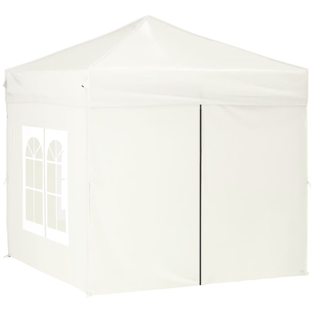 Vidaxl partyTent foldbar med sidoväggar 2x2 m kräm -färgad