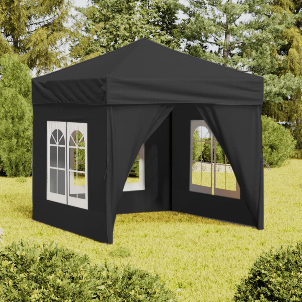 Vidaxl partyTent foldble med sidoväggar 2x2 m antracit -färgad