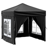 Vidaxl Partytent faltbar mit Seitenwänden 2x2 m schwarz