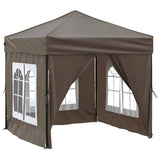 Vidaxl Partytent faltbar mit Seitenwänden 2x2 m Taupe