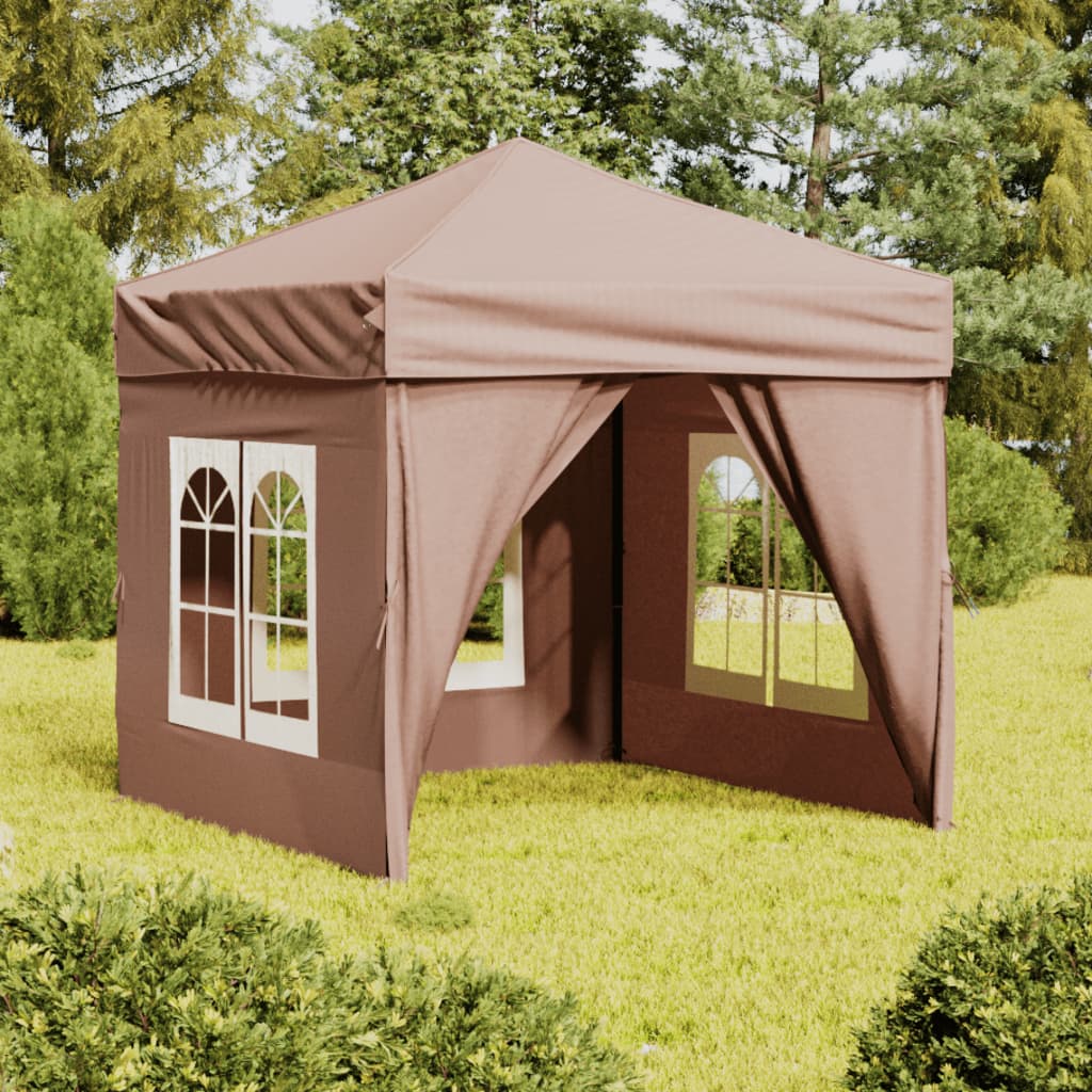 Vidaxl partyTent foldble med sidoväggar 2x2 m taupe