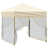 Vidaxl Partytent faltbar mit Seitenwänden 2x2 M cremefarben -gepflegt