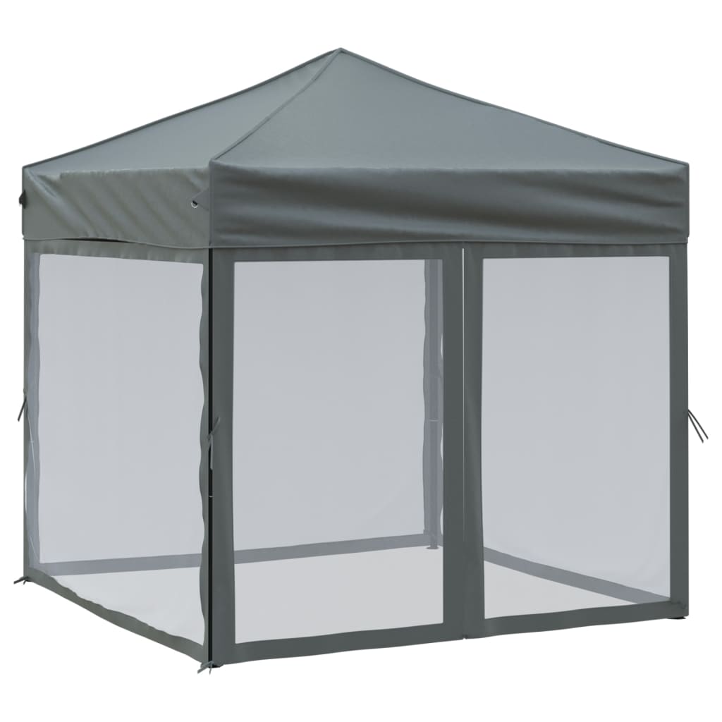 Vidaxl partyTent foldble med sidoväggar 2x2 m antracit -färgad