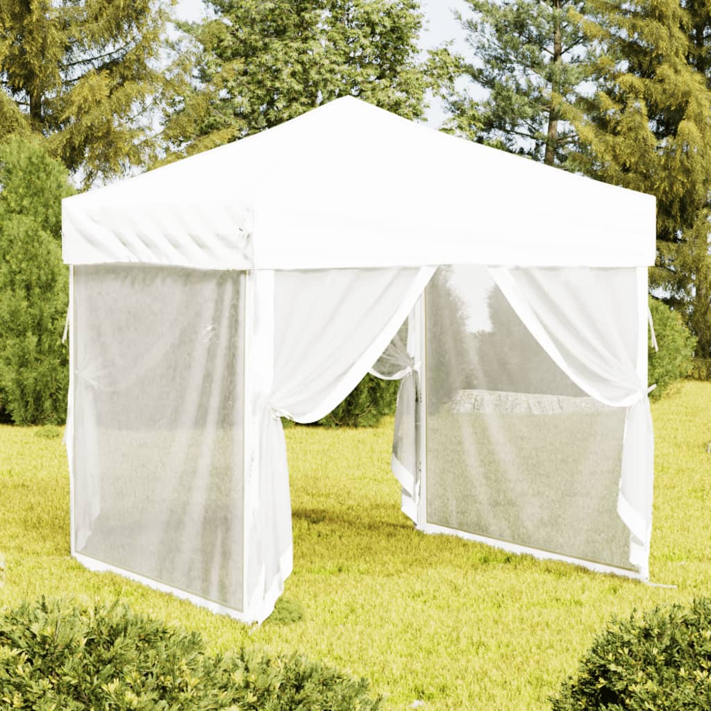 Vidaxl PartyTent pliable avec des parois latérales 2x2 m blanc