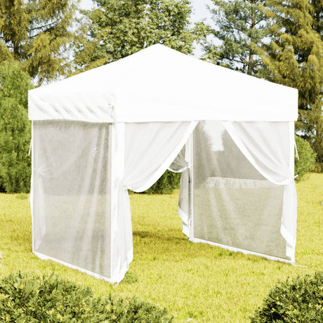 Vidaxl Partytent faltbar mit Seitenwänden 2x2 m weiß