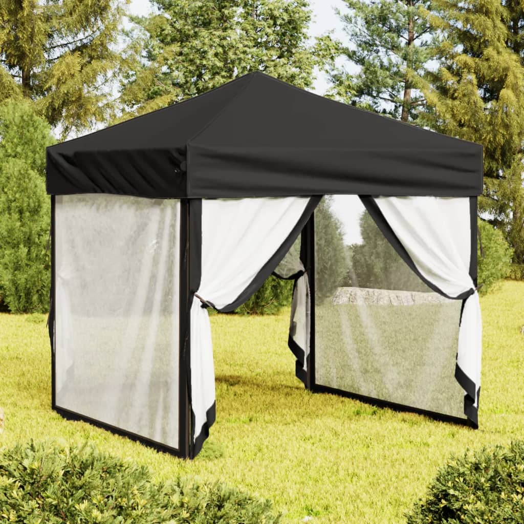 Vidaxl partyTent foldble med sidoväggar 2x2 m svart