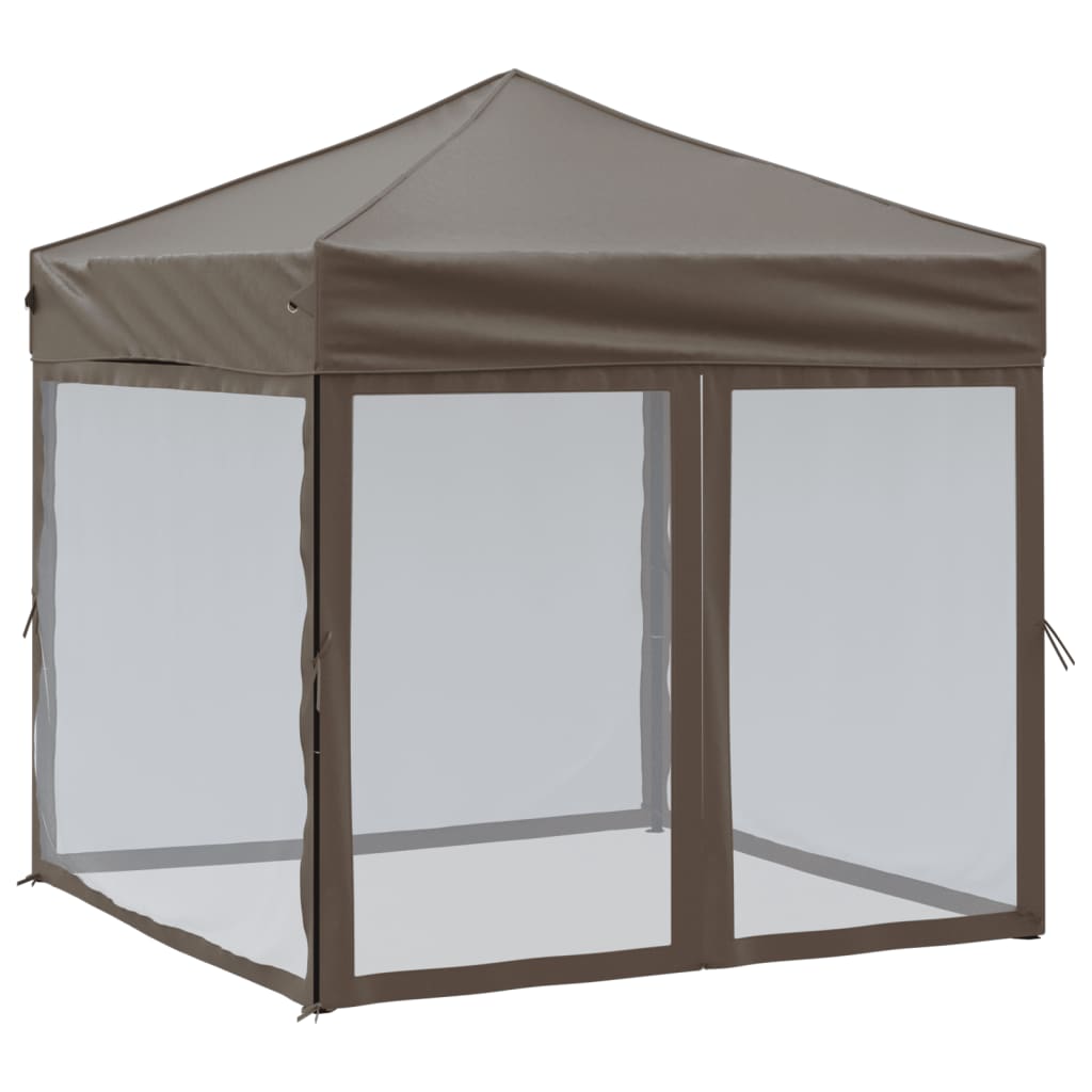 Vidaxl partyTent foldble med sidoväggar 2x2 m taupe