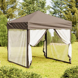 Vidaxl Partytent faltbar mit Seitenwänden 2x2 m Taupe