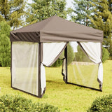 Vidaxl partyTent foldble med sidoväggar 2x2 m taupe