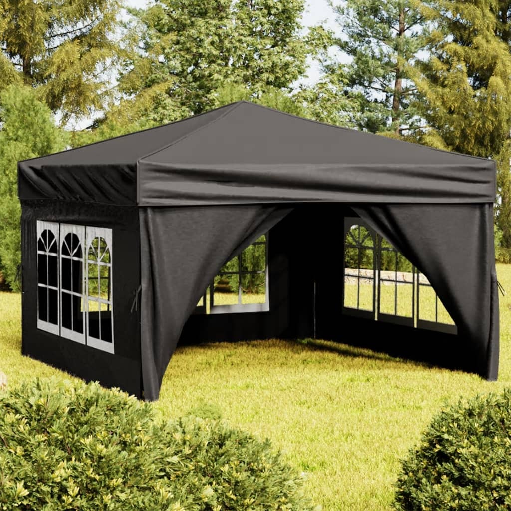 Vidaxl partyTent foldble med sidoväggar 3x3 m svart