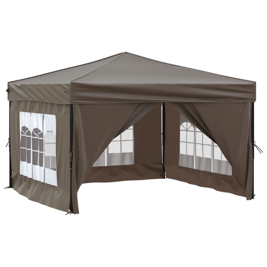 Vidaxl partyTent foldble med sidoväggar 3x3 m taupe