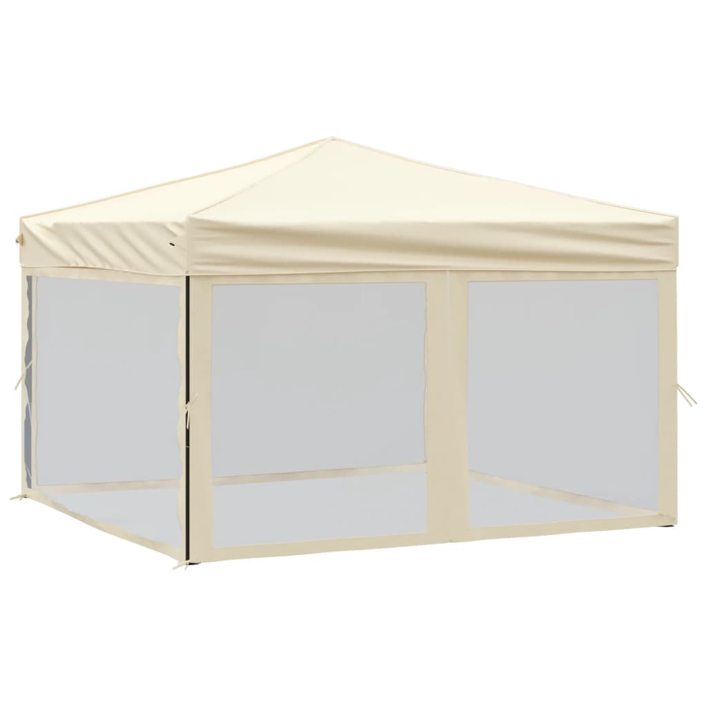 Vidaxl partyTent foldble med sidoväggar 3x3 m kräm -färgad