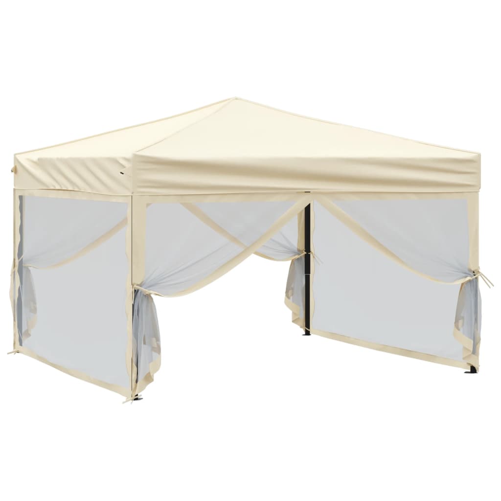 Vidaxl partyTent foldble med sidoväggar 3x3 m kräm -färgad