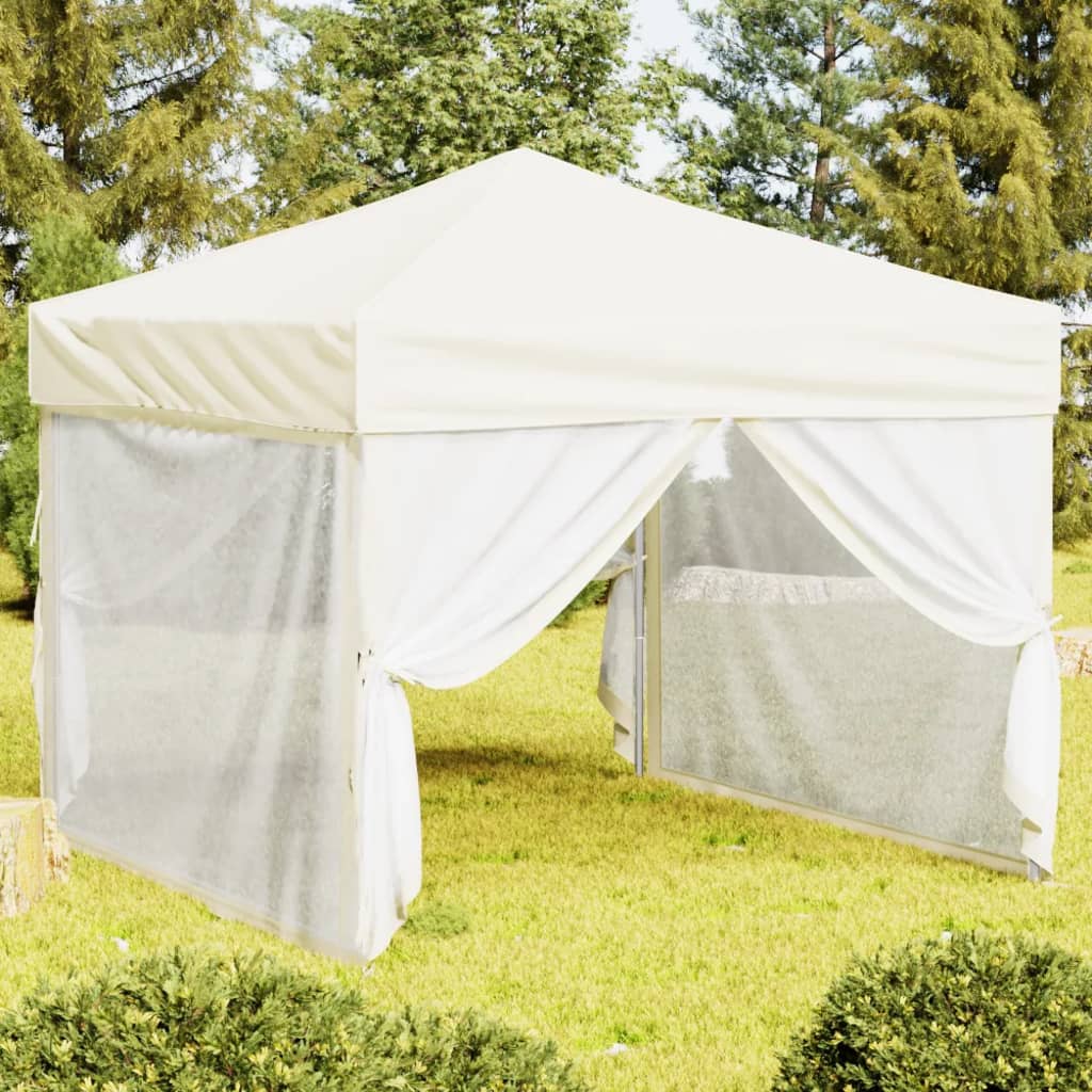 Vidaxl partyTent foldble med sidoväggar 3x3 m kräm -färgad