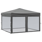 Vidaxl Partytent faltbar mit Seitenwänden 3x3 m Anthrazit -gelenkt