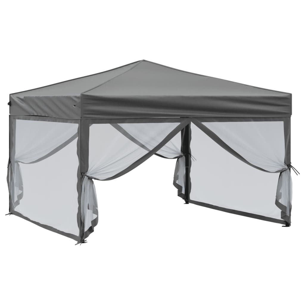 Vidaxl partyTent foldble med sidoväggar 3x3 m antracit -färgad