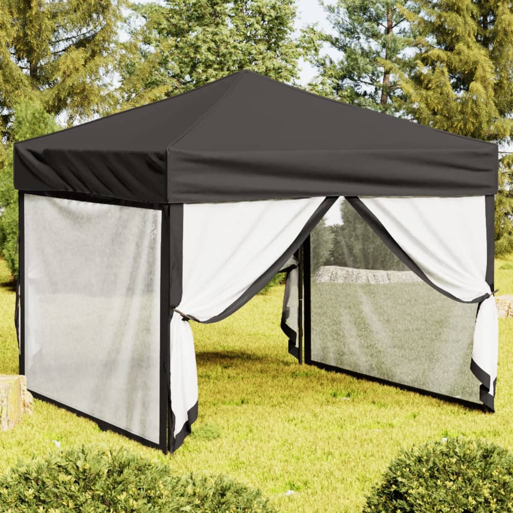 Vidaxl partyTent foldble med sidoväggar 3x3 m antracit -färgad