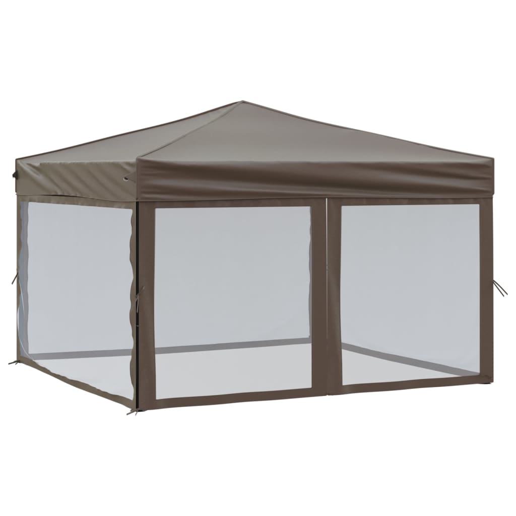 Vidaxl partyTent foldble med sidoväggar 3x3 m taupe