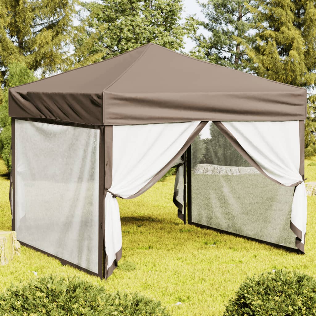 Vidaxl partyTent foldble med sidoväggar 3x3 m taupe